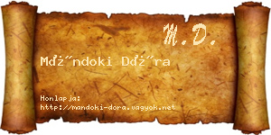 Mándoki Dóra névjegykártya